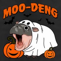 Funny Moo Deng Halloween Boo Ghost Costume Moodeng Lover Golf Towel
