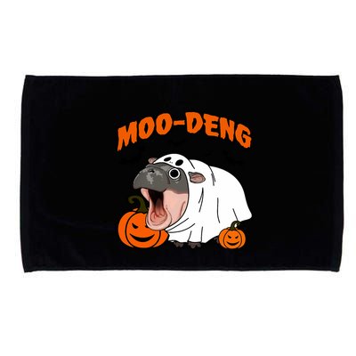Funny Moo Deng Halloween Boo Ghost Costume Moodeng Lover Microfiber Hand Towel