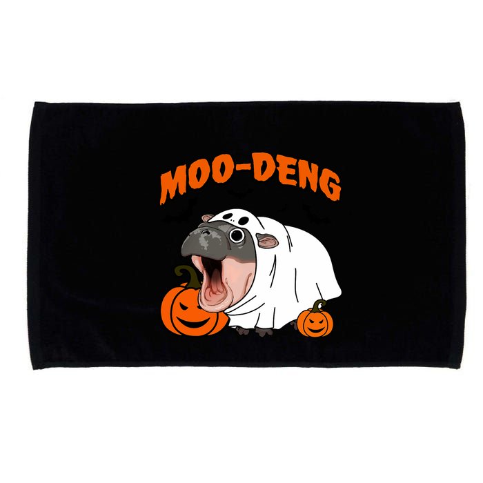Funny Moo Deng Halloween Boo Ghost Costume Moodeng Lover Microfiber Hand Towel