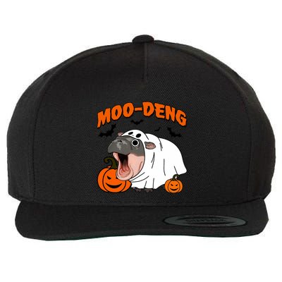 Funny Moo Deng Halloween Boo Ghost Costume Moodeng Lover Wool Snapback Cap