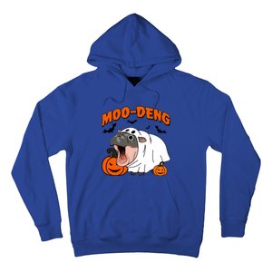 Funny Moo Deng Halloween Boo Ghost Costume Moodeng Lover Hoodie