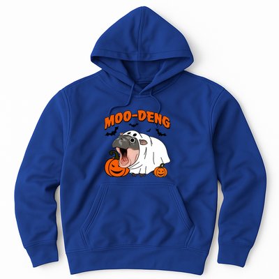 Funny Moo Deng Halloween Boo Ghost Costume Moodeng Lover Hoodie