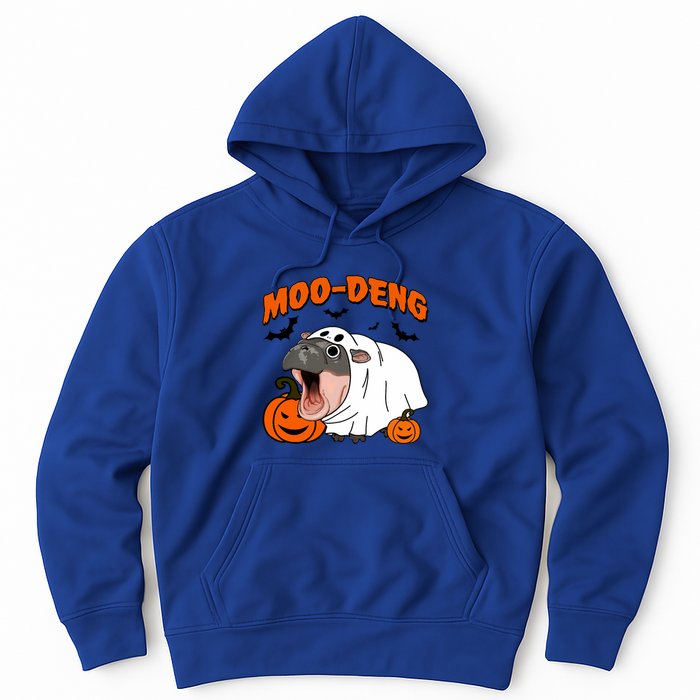 Funny Moo Deng Halloween Boo Ghost Costume Moodeng Lover Hoodie