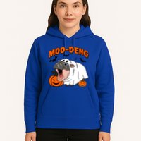 Funny Moo Deng Halloween Boo Ghost Costume Moodeng Lover Hoodie