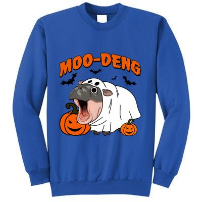 Funny Moo Deng Halloween Boo Ghost Costume Moodeng Lover Sweatshirt