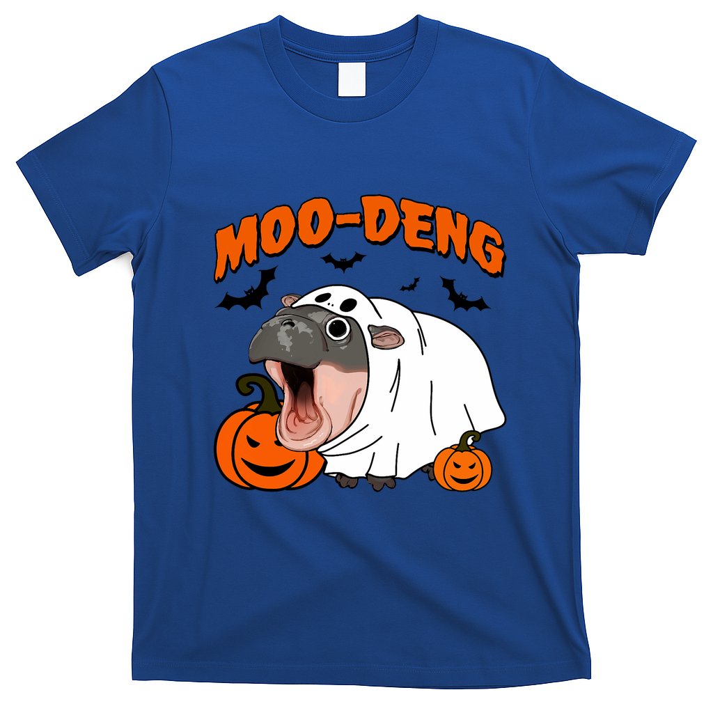 Funny Moo Deng Halloween Boo Ghost Costume Moodeng Lover T-Shirt