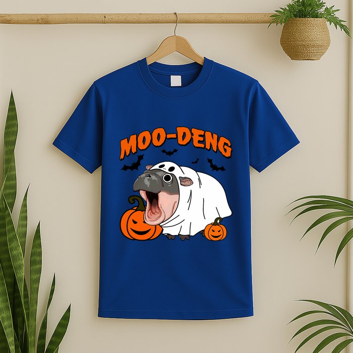 Funny Moo Deng Halloween Boo Ghost Costume Moodeng Lover T-Shirt