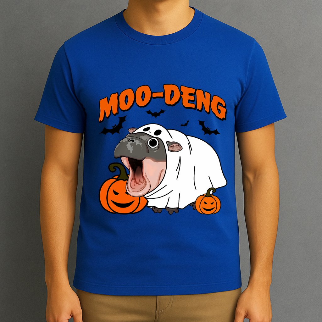 Funny Moo Deng Halloween Boo Ghost Costume Moodeng Lover T-Shirt