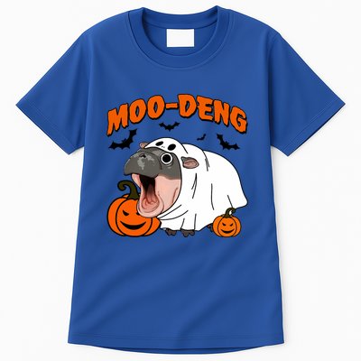 Funny Moo Deng Halloween Boo Ghost Costume Moodeng Lover Tall T-Shirt