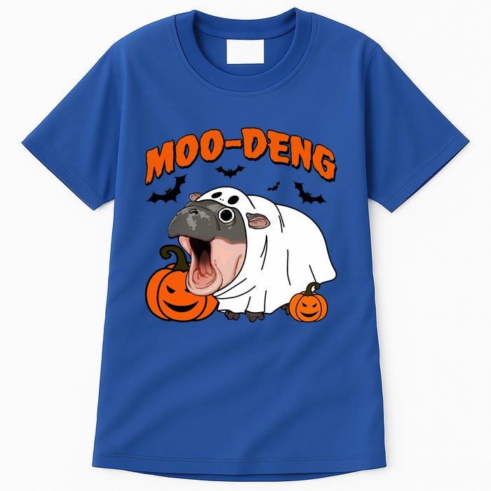 Funny Moo Deng Halloween Boo Ghost Costume Moodeng Lover Tall T-Shirt