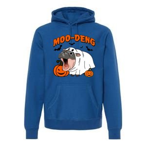 Funny Moo Deng Halloween Boo Ghost Costume Moodeng Lover Premium Hoodie