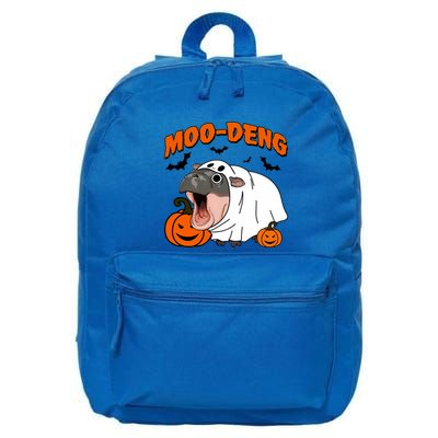 Funny Moo Deng Halloween Boo Ghost Costume Moodeng Lover 16 in Basic Backpack