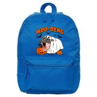 Funny Moo Deng Halloween Boo Ghost Costume Moodeng Lover 16 in Basic Backpack