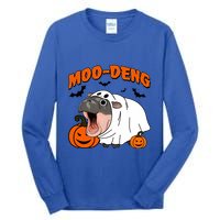 Funny Moo Deng Halloween Boo Ghost Costume Moodeng Lover Tall Long Sleeve T-Shirt
