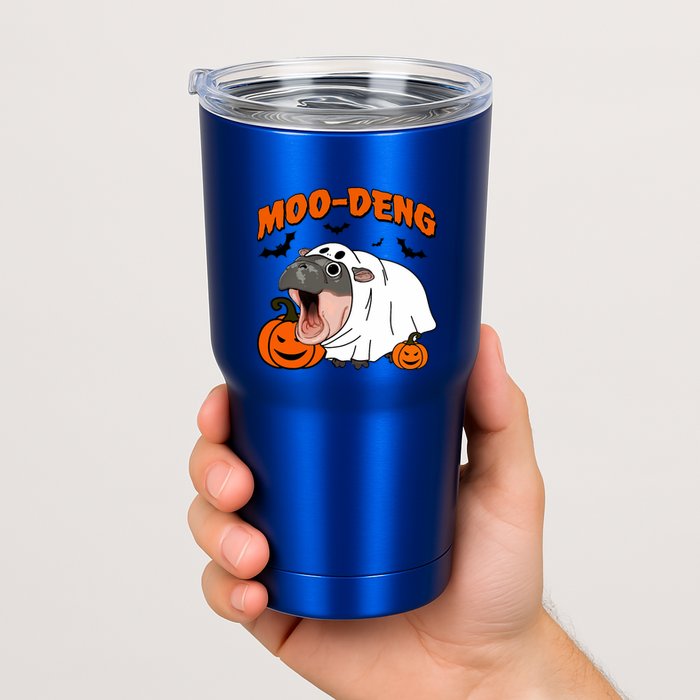 Funny Moo Deng Halloween Boo Ghost Costume Moodeng Lover Tumbler