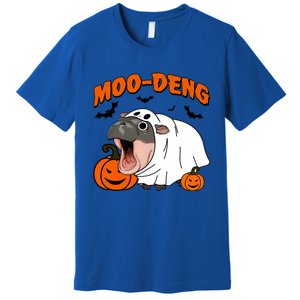 Funny Moo Deng Halloween Boo Ghost Costume Moodeng Lover Premium T-Shirt