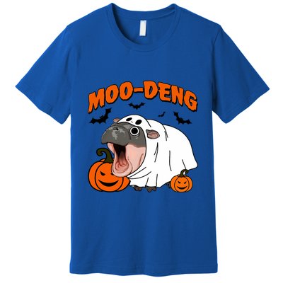 Funny Moo Deng Halloween Boo Ghost Costume Moodeng Lover Premium T-Shirt