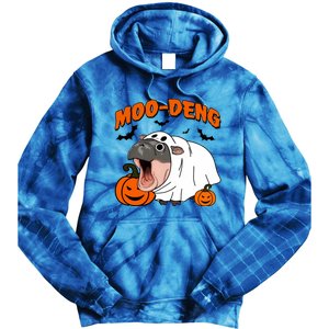 Funny Moo Deng Halloween Boo Ghost Costume Moodeng Lover Tie Dye Hoodie