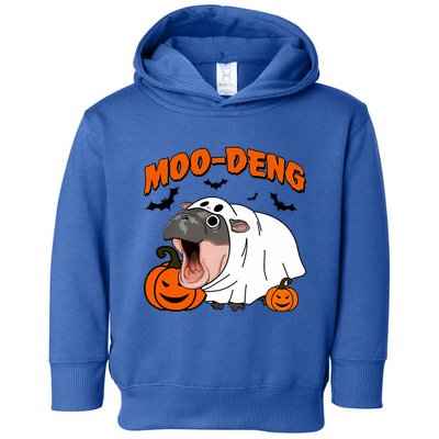 Funny Moo Deng Halloween Boo Ghost Costume Moodeng Lover Toddler Hoodie