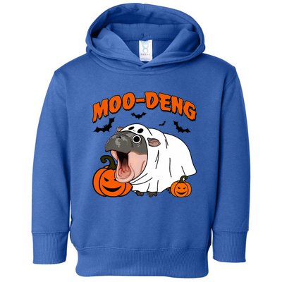 Funny Moo Deng Halloween Boo Ghost Costume Moodeng Lover Toddler Hoodie