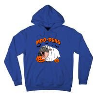 Funny Moo Deng Halloween Boo Ghost Costume Moodeng Lover Tall Hoodie
