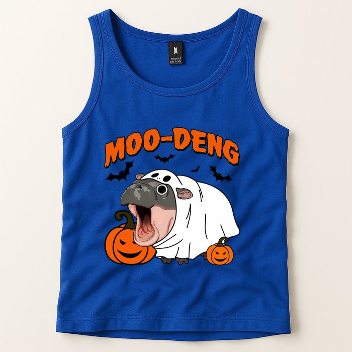Funny Moo Deng Halloween Boo Ghost Costume Moodeng Lover Tank Top