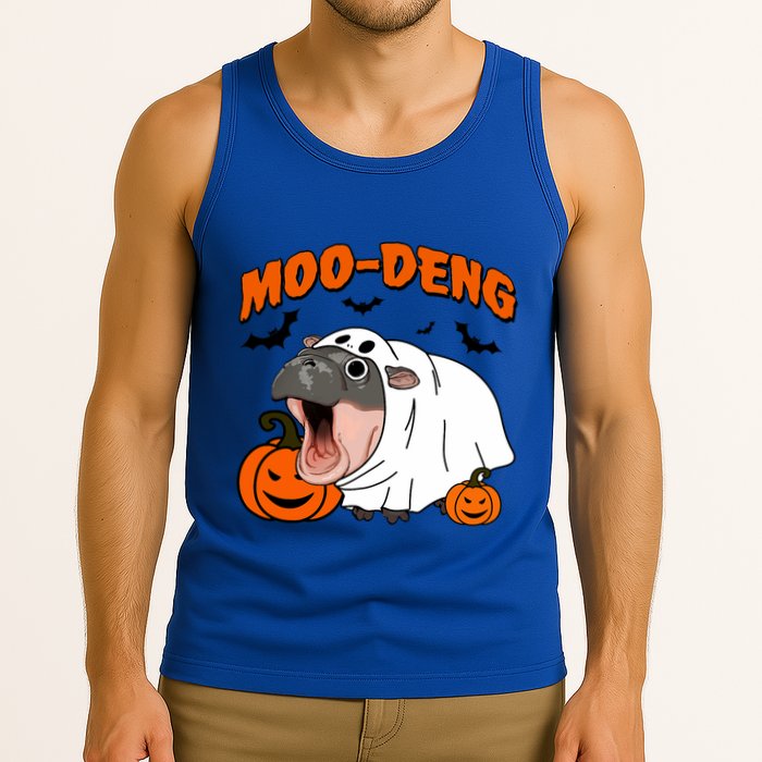 Funny Moo Deng Halloween Boo Ghost Costume Moodeng Lover Tank Top