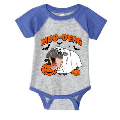 Funny Moo Deng Halloween Boo Ghost Costume Moodeng Lover Infant Baby Jersey Bodysuit