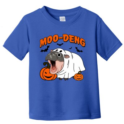 Funny Moo Deng Halloween Boo Ghost Costume Moodeng Lover Toddler T-Shirt