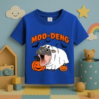 Funny Moo Deng Halloween Boo Ghost Costume Moodeng Lover Toddler T-Shirt