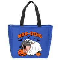 Funny Moo Deng Halloween Boo Ghost Costume Moodeng Lover Zip Tote Bag