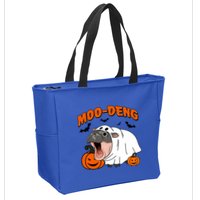 Funny Moo Deng Halloween Boo Ghost Costume Moodeng Lover Zip Tote Bag