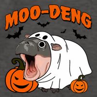 Funny Moo Deng Halloween Boo Ghost Costume Moodeng Lover Vector Backpack