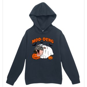 Funny Moo Deng Halloween Boo Ghost Costume Moodeng Lover Urban Pullover Hoodie