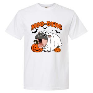 Funny Moo Deng Halloween Boo Ghost Costume Moodeng Lover Garment-Dyed Heavyweight T-Shirt