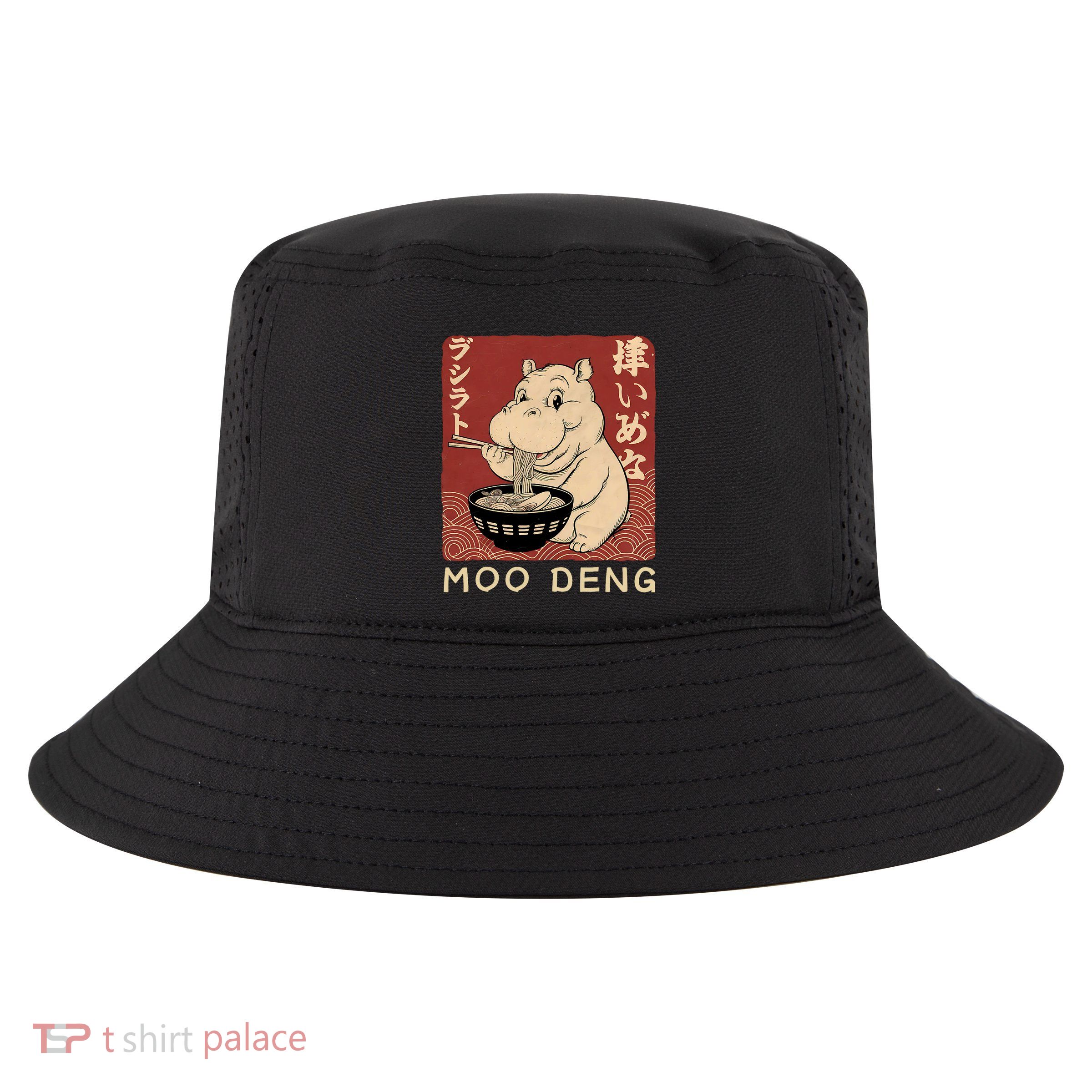 Funny Moo Deng Ramen Noodle Japanese Cool Comfort Performance Bucket Hat