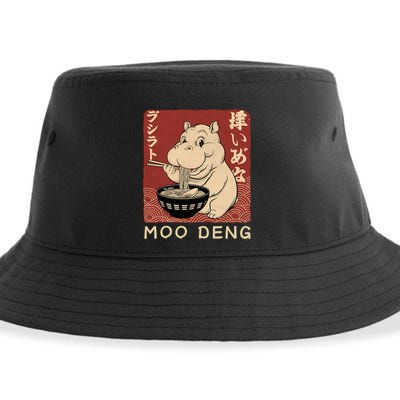 Funny Moo Deng Ramen Noodle Japanese Sustainable Bucket Hat