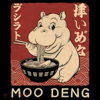 Funny Moo Deng Ramen Noodle Japanese Cooling Performance Long Sleeve Crew