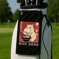 Funny Moo Deng Ramen Noodle Japanese Golf Towel