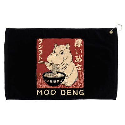 Funny Moo Deng Ramen Noodle Japanese Grommeted Golf Towel