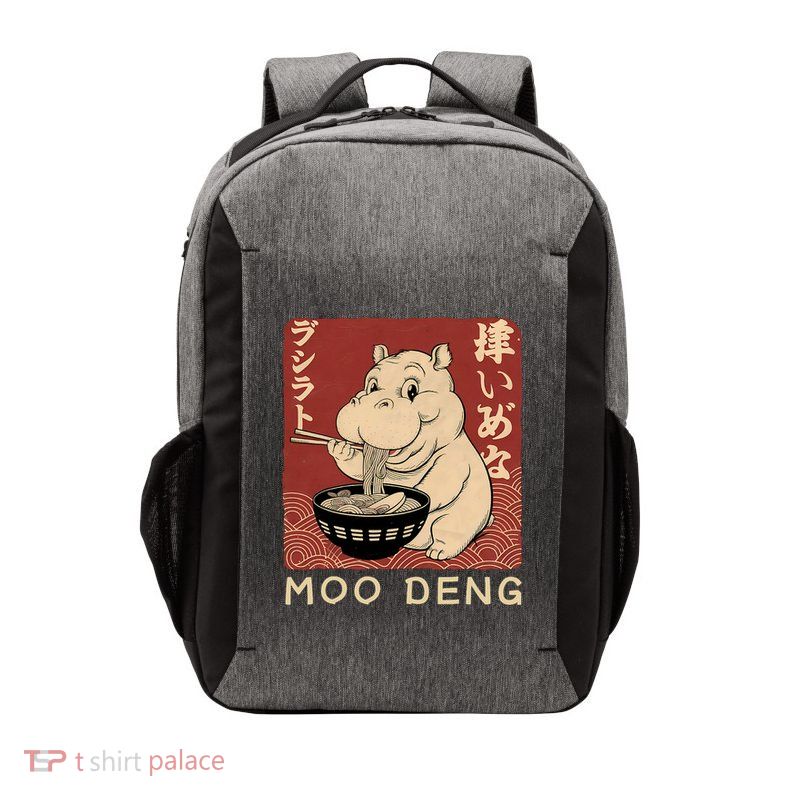 Funny Moo Deng Ramen Noodle Japanese Vector Backpack