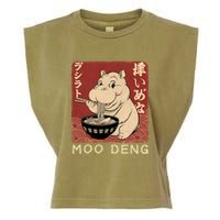 Funny Moo Deng Ramen Noodle Japanese Garment-Dyed Women's Muscle Tee