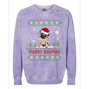 Funny Merry Dogmas Frenchie Santa Hat Ugly Christmas Sweater Gift Colorblast Crewneck Sweatshirt