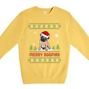 Funny Merry Dogmas Frenchie Santa Hat Ugly Christmas Sweater Gift Premium Crewneck Sweatshirt