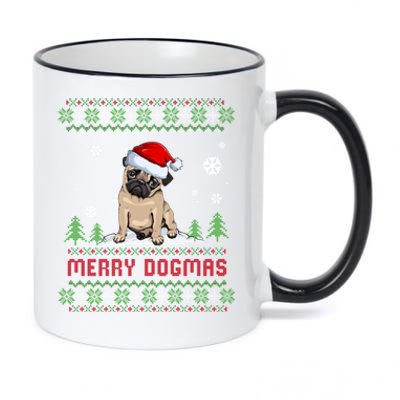 Funny Merry Dogmas Frenchie Santa Hat Ugly Christmas Sweater Gift 11oz Black Color Changing Mug