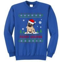 Funny Merry Dogmas Frenchie Santa Hat Ugly Christmas Sweater Gift Tall Sweatshirt