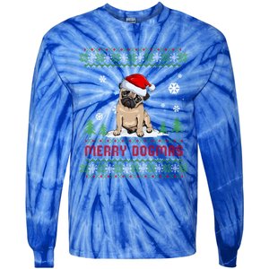 Funny Merry Dogmas Frenchie Santa Hat Ugly Christmas Sweater Gift Tie-Dye Long Sleeve Shirt