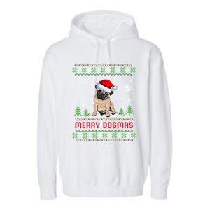 Funny Merry Dogmas Frenchie Santa Hat Ugly Christmas Sweater Gift Garment-Dyed Fleece Hoodie