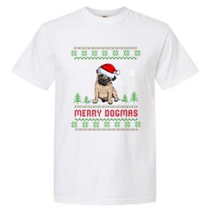 Funny Merry Dogmas Frenchie Santa Hat Ugly Christmas Sweater Gift Garment-Dyed Heavyweight T-Shirt