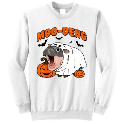 Funny Moo Deng Halloween Boo Ghost Costume Moodeng Lover Sweatshirt